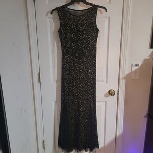 Chic Black and Gold Maxi Dress